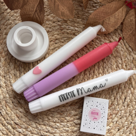 Kaars met tekst, set van 3, liefste Mama