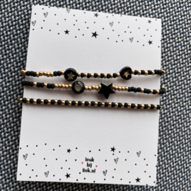 Set Star Heart gold/black