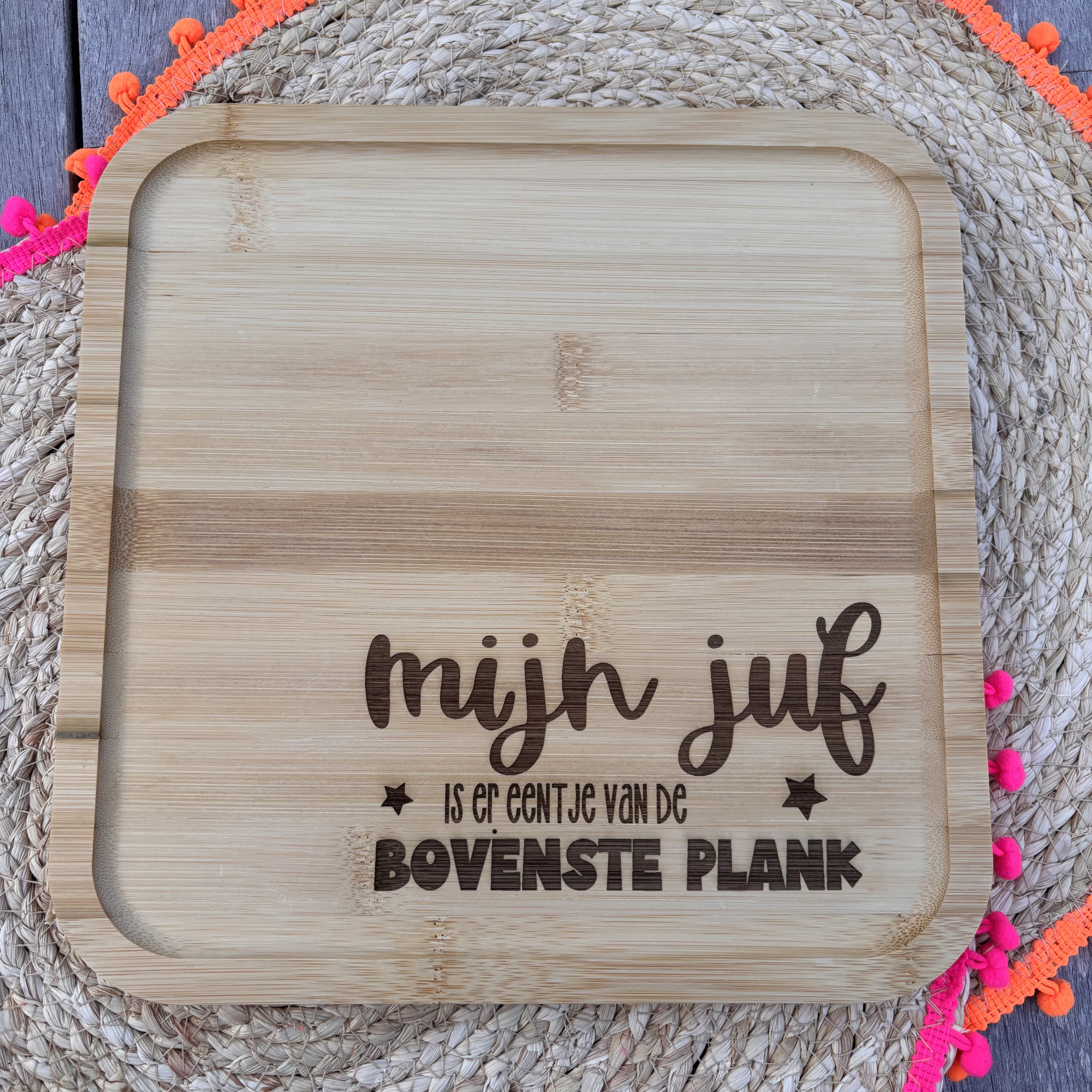 Borrelplank juf/meester bovenste plank