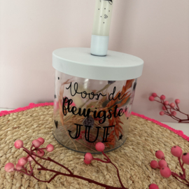 Droogbloemen kandelaar voor de fleurigste juf