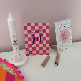 Cadeauset Kaart - kaartstandaard - kaars en kandelaar