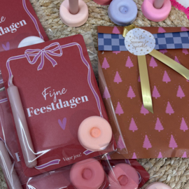 Kerstkaart met kaarsje & kandelaar