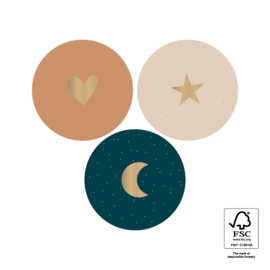 Sticker Heart Star Moon - assorti 10 stuks