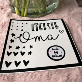 Stickervel liefste Mama - Oma