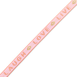 Tekstlint ‘live laugh love’ pink-coral pink