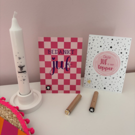 Cadeauset Kaart - kaartstandaard - kaars en kandelaar