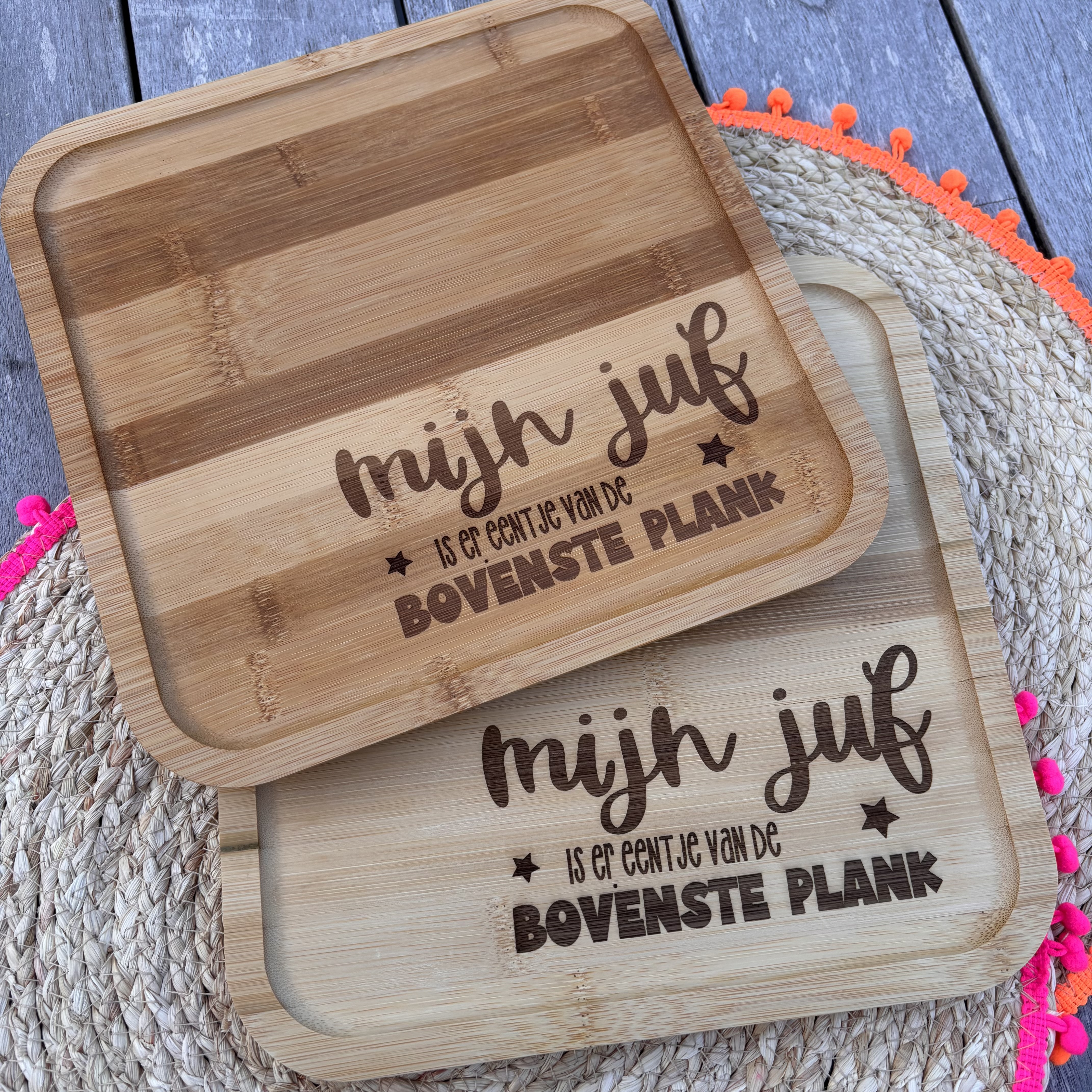 Borrelplank juf/meester bovenste plank