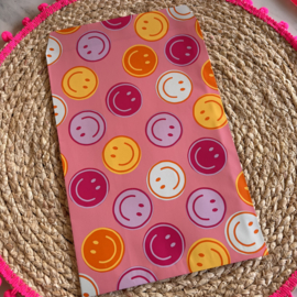 Cadeauzakje Smiley roze 17x25 cm (per 5)