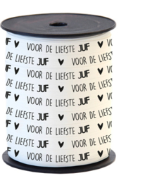 Cadeaulint Voor de liefste juf - wit