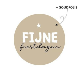 Sticker Fijne feestdagen - goud