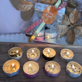 Waxinelichtjes boodschap 'Kerst/Nieuwjaar’
