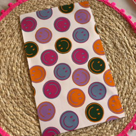 Cadeauzakje Smiley wit 17x25 cm (per 5)