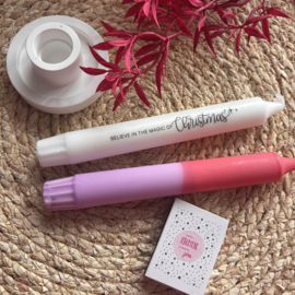 Kaars met tekst, set van 2, Believe in magic...