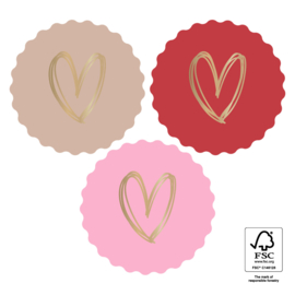 Sticker Multi Heart  Gold Pink- assorti
