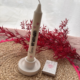 Kaars met tekst,   Lieve vriendin