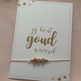 Armbandje Juf - Goud waard