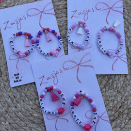Armbandjes grote zus - kleine zus, set van 2