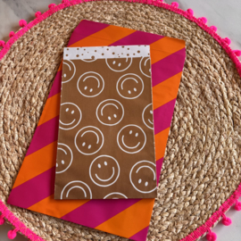Cadeauzakje Smiley gold voor jou 12 x 19 cm (per 5)