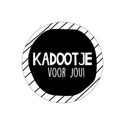 Sticker Kadootje zwart/wit