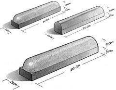 Oprit stootband beton 20x20x100 cm 2x vlak