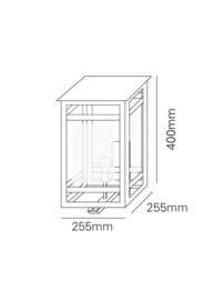 QUATRO WALL I - L - ZWART 230V