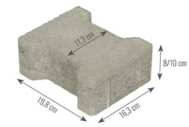 H-profielstenen 8 cm grijs met facet