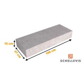 Schellevis Traptrede Blok Grijs 100x37x15