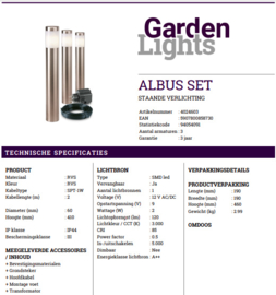 Garden Lights Albus set warm wit licht