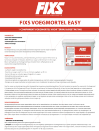 Voegmortel Fixs Easy Tuinvisie 15 KG steengrijs