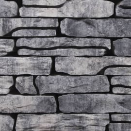 Stone walling grijs zwart naturel