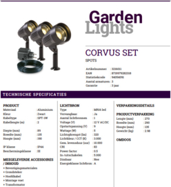 Garden Lights Corvus Smart Ready set