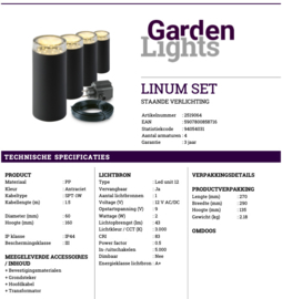 Garden Lights Linum set warm wit licht