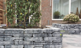 Stone walling grijs zwart naturel