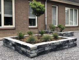 Stone walling grijs zwart naturel