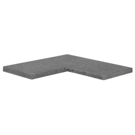 Natuursteen Zwembadrand Tibet Dark Grey Bullnose Binnenhoek 60/30x60/30x3 cm