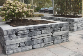 Stone walling grijs zwart naturel