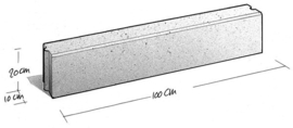 Opsluitband grijs 10x20x100