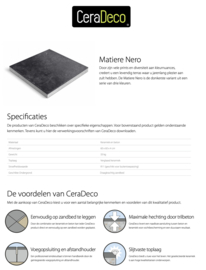 CeraDeco keramiek op beton Matiere Nero 60x60