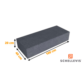 Schellevis Traptrede Blok Antraciet 100x40x20