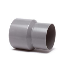 PVC Hemelwater verloopstuk grijs - inwendig x uitwendig spie, 60 x 80 mm