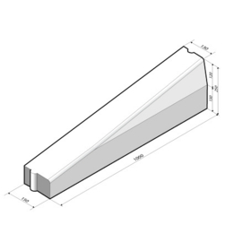 Inritverloopband rechts t.b.v. Trottoirband 13/15x25