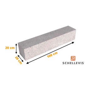 Schellevis Stapelelement Grijs 100x20x20