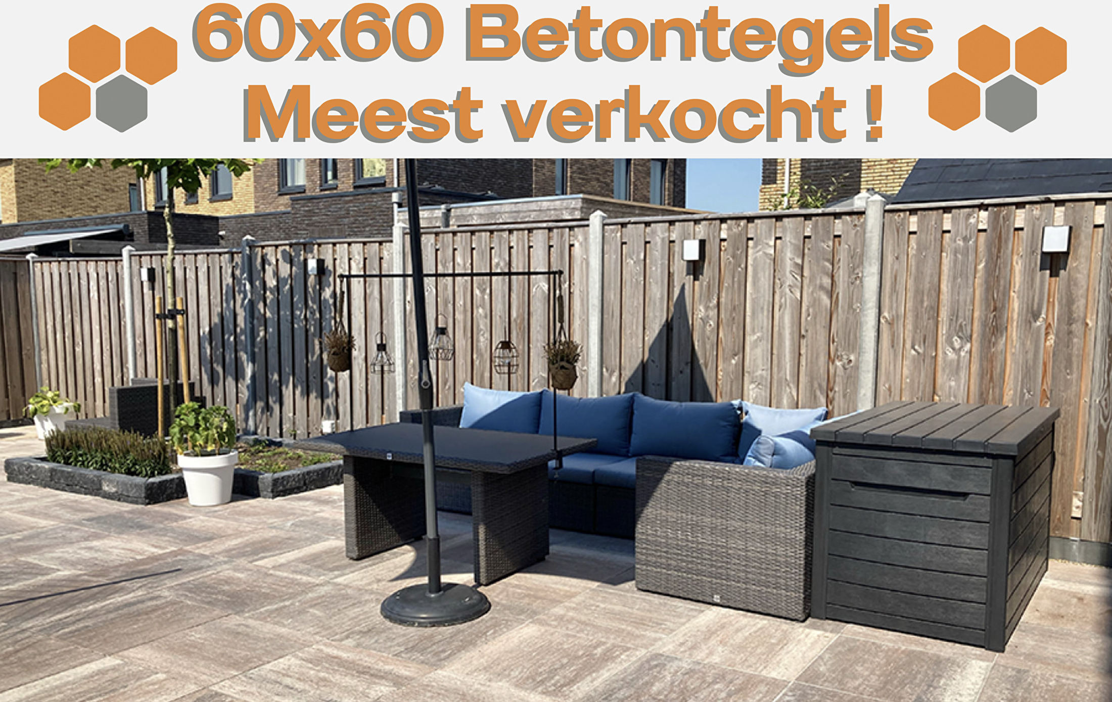 60x60 Betontegels meest verkocht