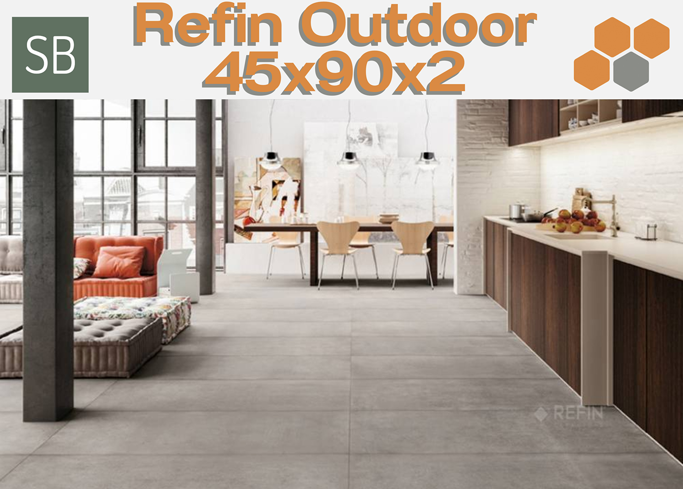 Refin 45x90x2 tegels