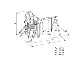 Houten speeltoestel Jungle Tower