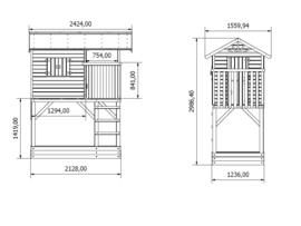 Houten speelhuisje Treehut Met zandbak