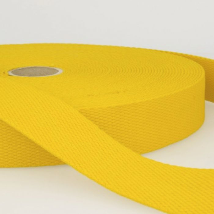 Katoen tassenband 25 mm, geel