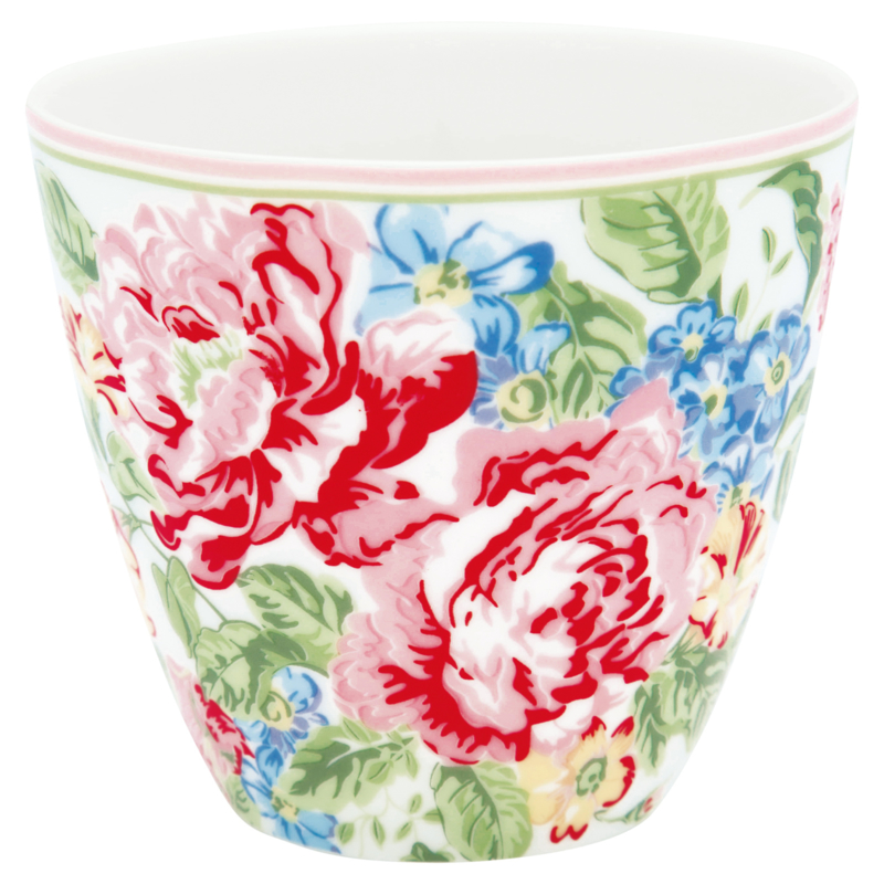 Greengate Stoneware Latte Cup Emmaline White H 9 Cm Spring Summer Originated Shop