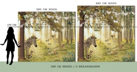 Behang Zebra & Hert <-285 cm->