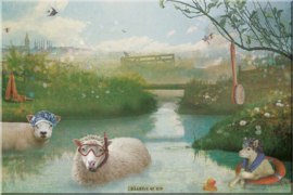 Magneet Schapen 15x10 cm